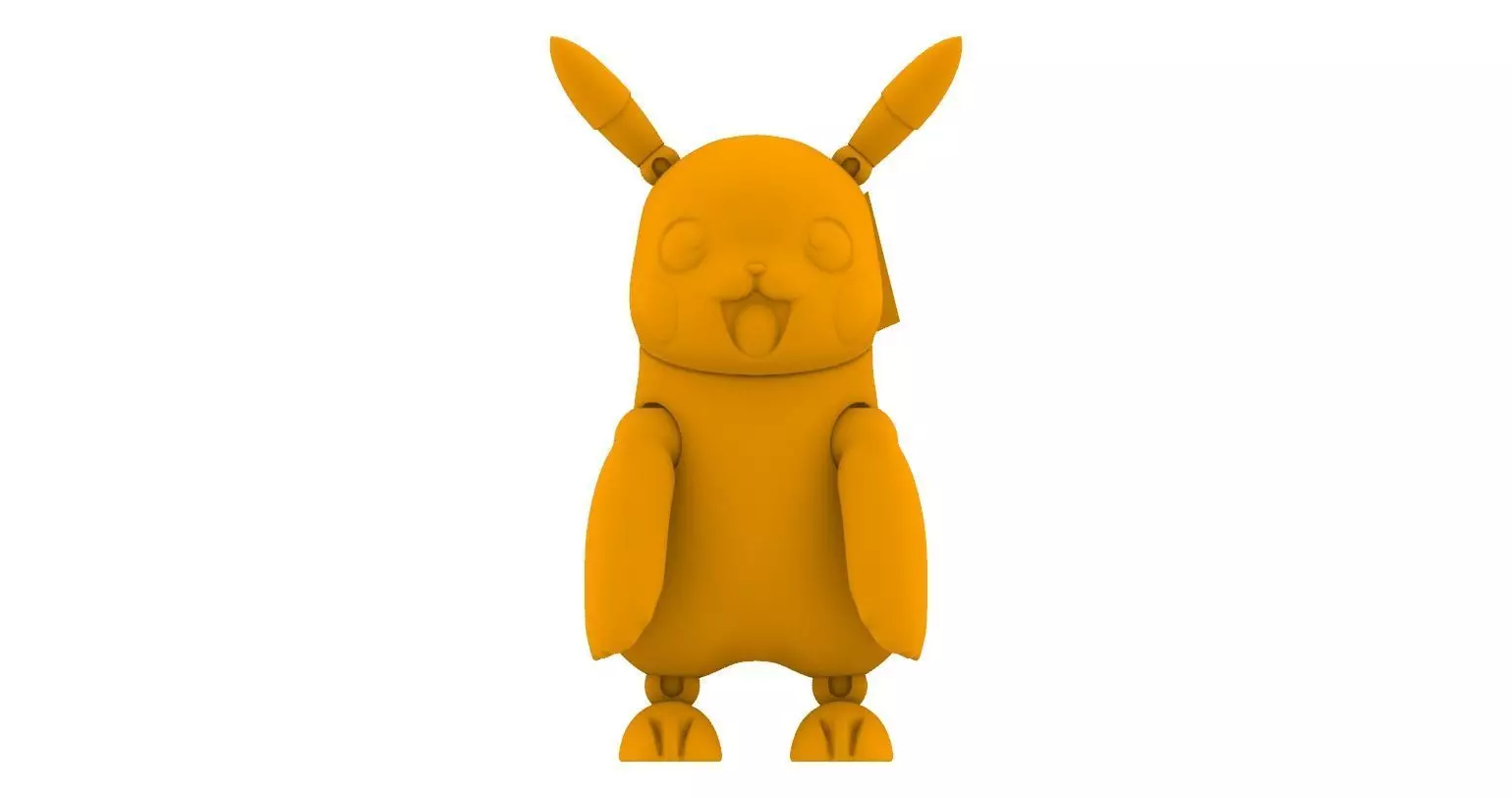 Pikachu - ARTICULATED POSEABLE ACTION FIGURE 120mm 3D print model_0