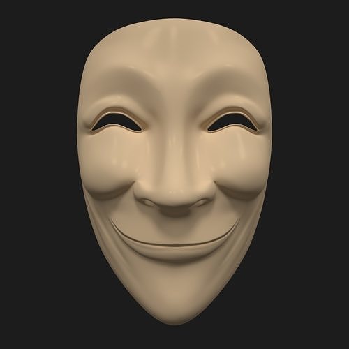 Asian Theater Mask Low-poly 3D model
