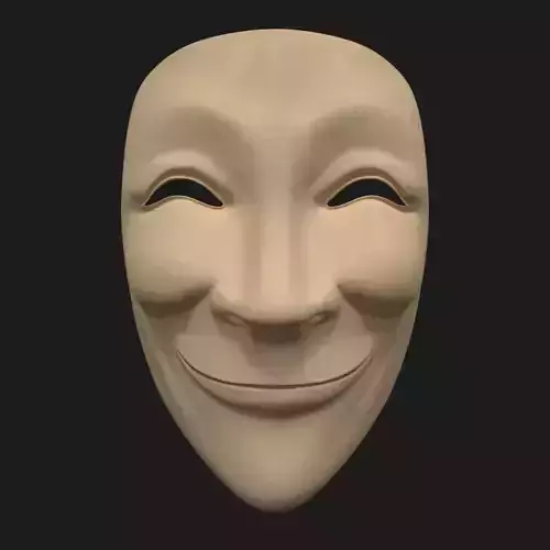 Asian Theater Mask Low-poly 3D model