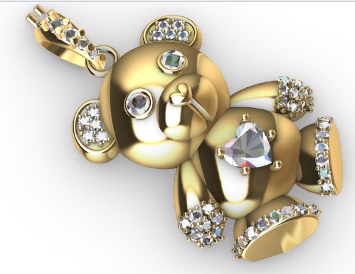 Heart Teddy Bear Pendant 3D print model_20