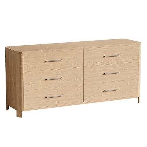 Calista Six Drawer Dresser Free 3D model