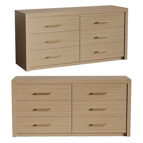 BodhiSix Drawer Dresser 3D model