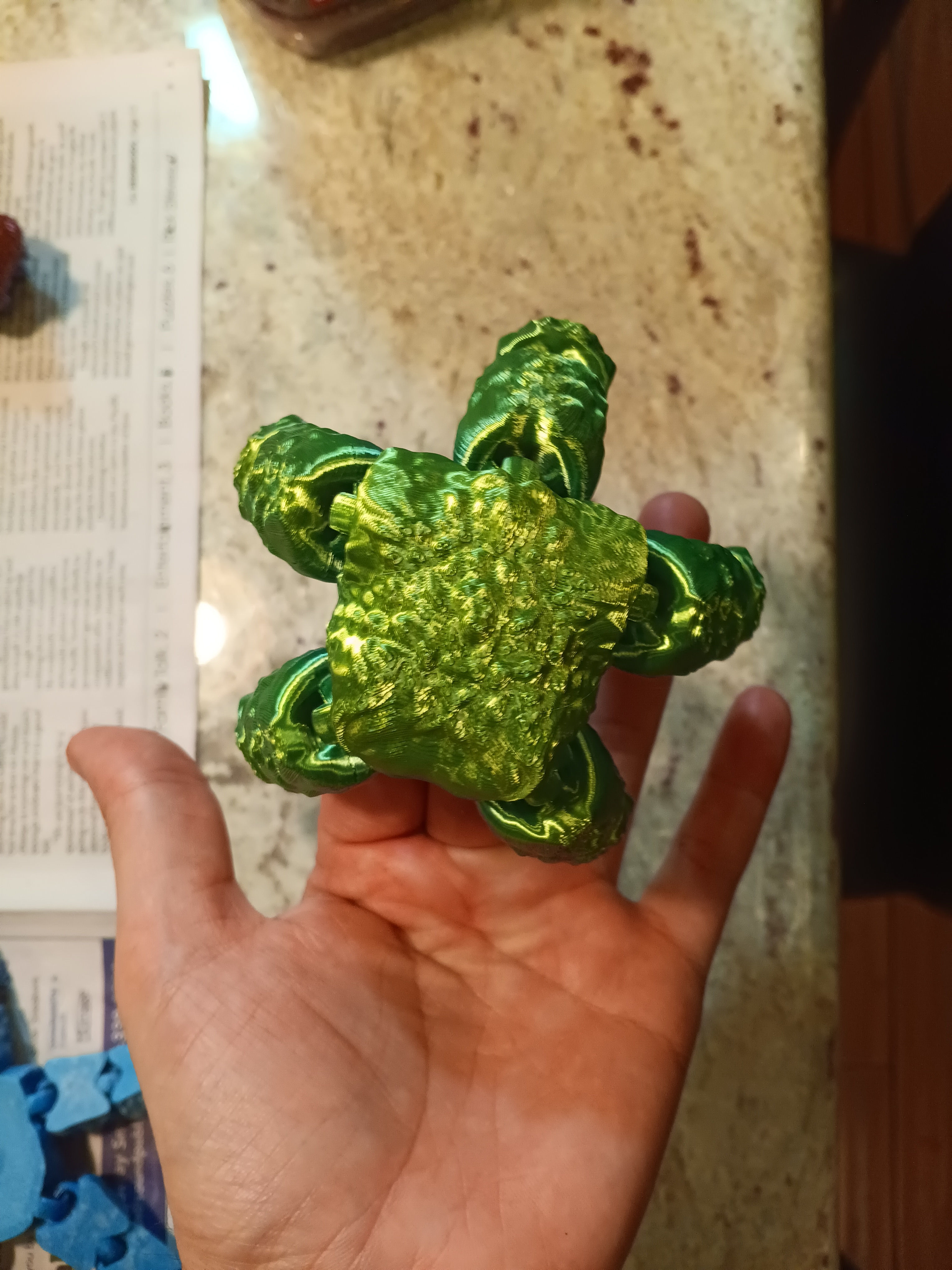 Starfish Flexi Fidget toy - print in place 3D print model_4