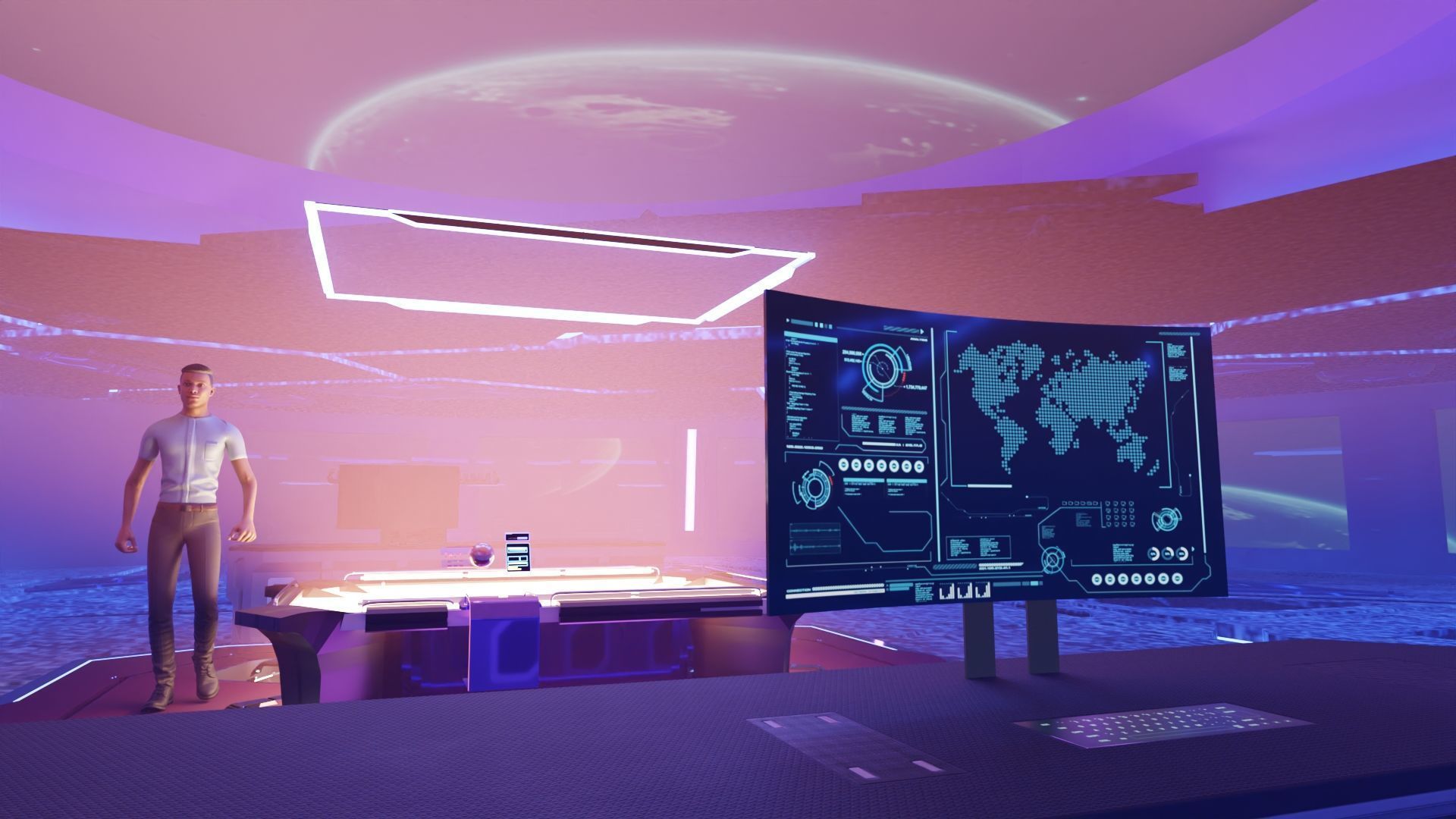 The spaceship inn Low-poly 3D model_1