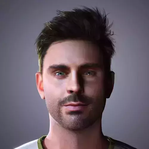 Zac Efron Character  Low-poly 3D model