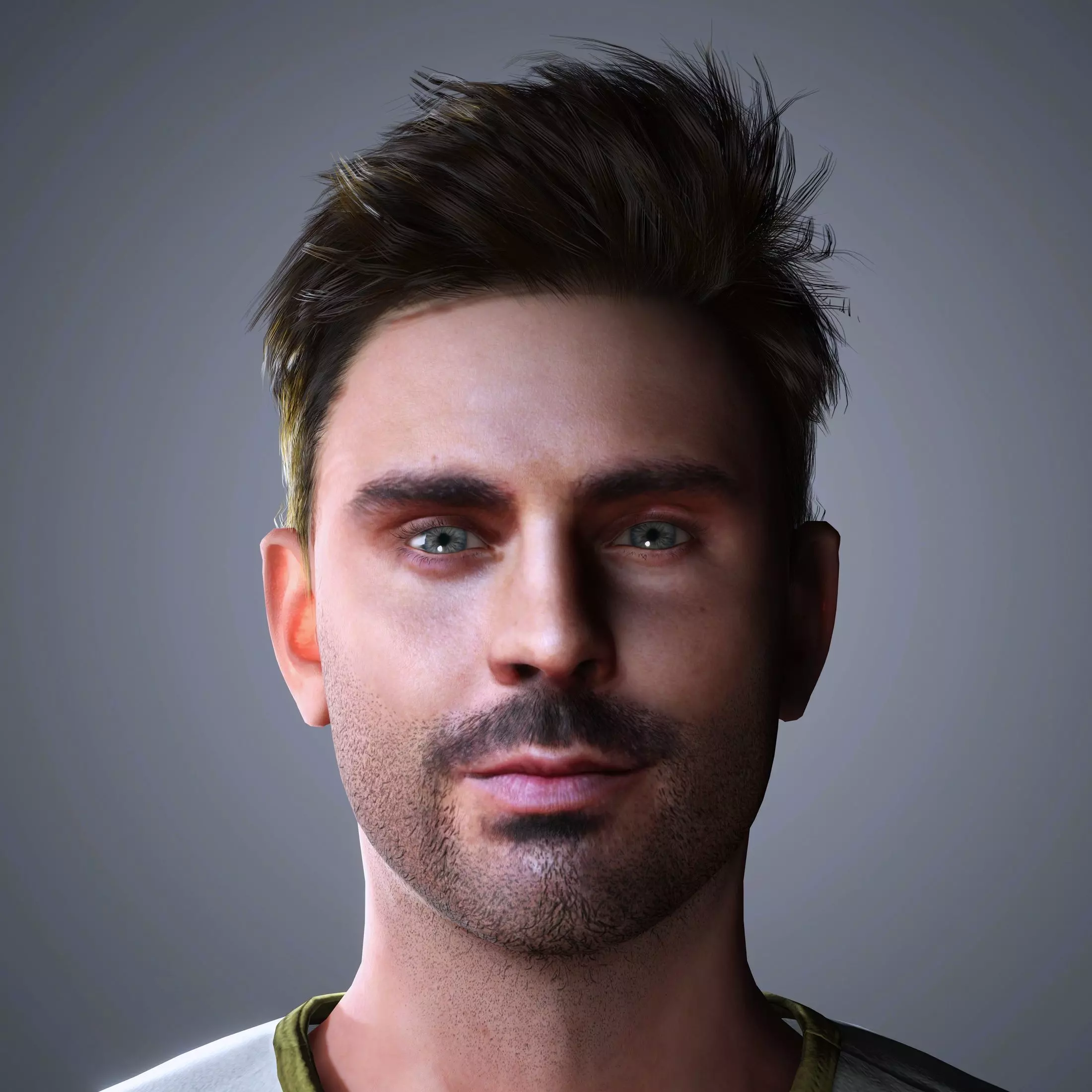Zac Efron Character  Low-poly 3D model_0