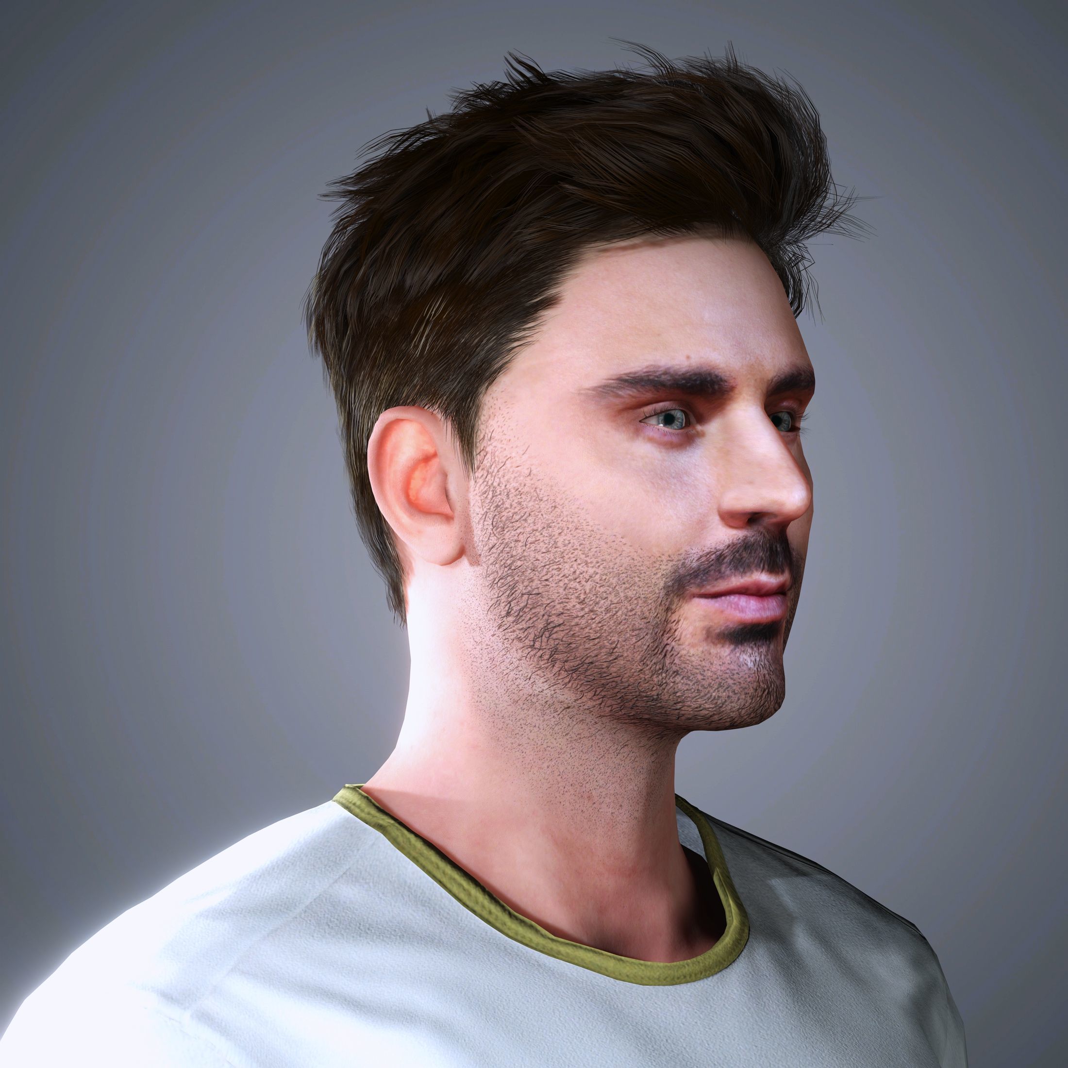 Zac Efron Character  Low-poly 3D model_4