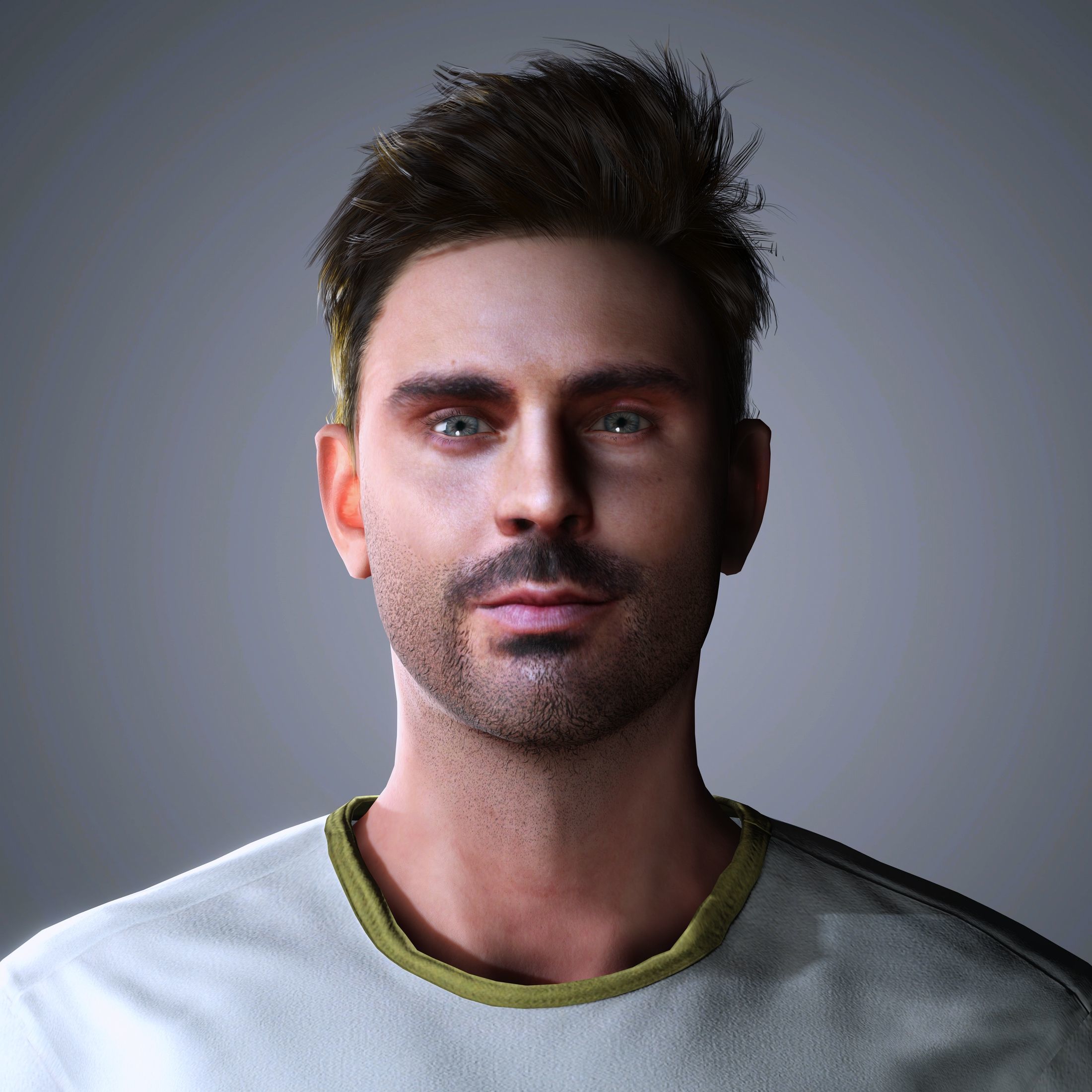 Zac Efron Character  Low-poly 3D model_2