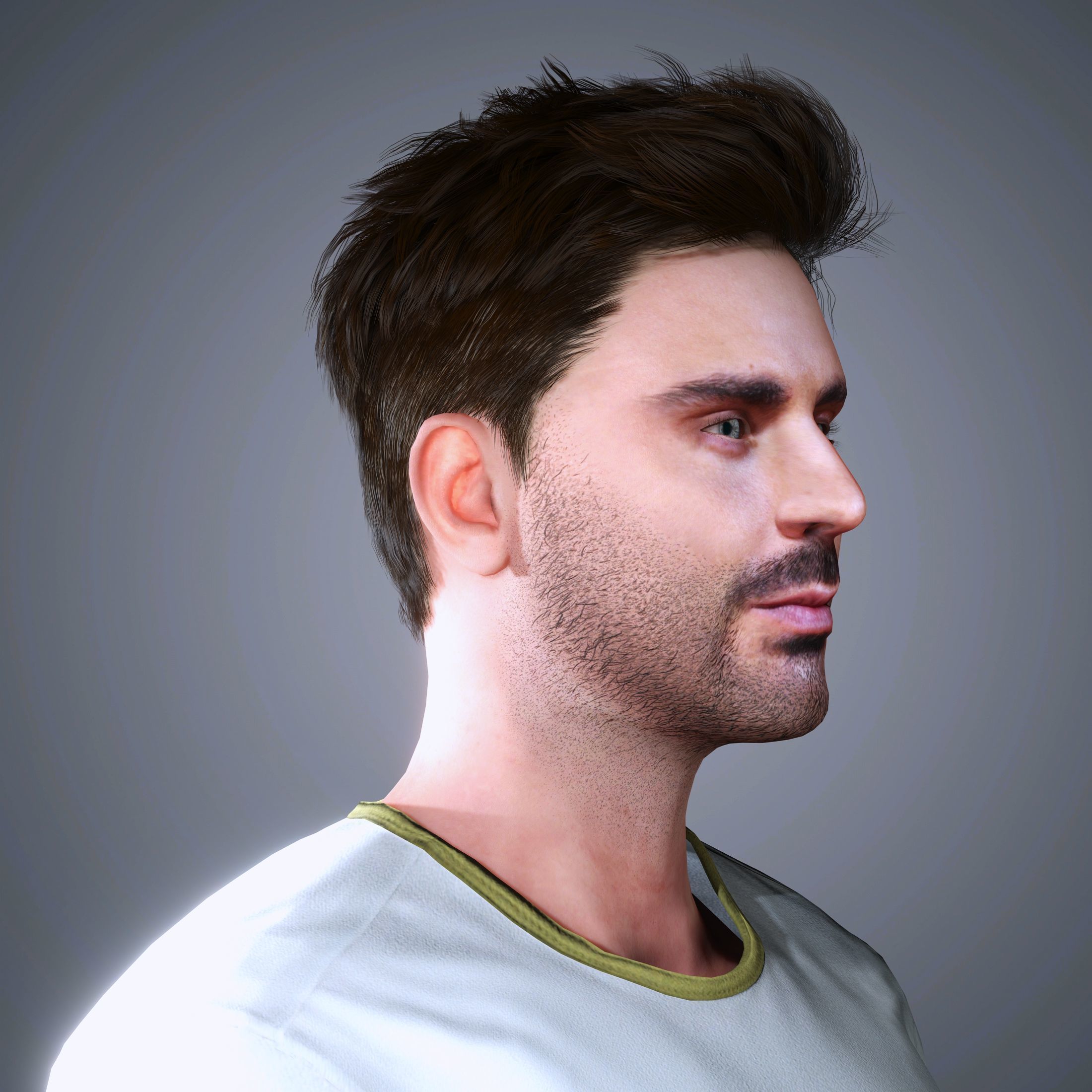 Zac Efron Character  Low-poly 3D model_7