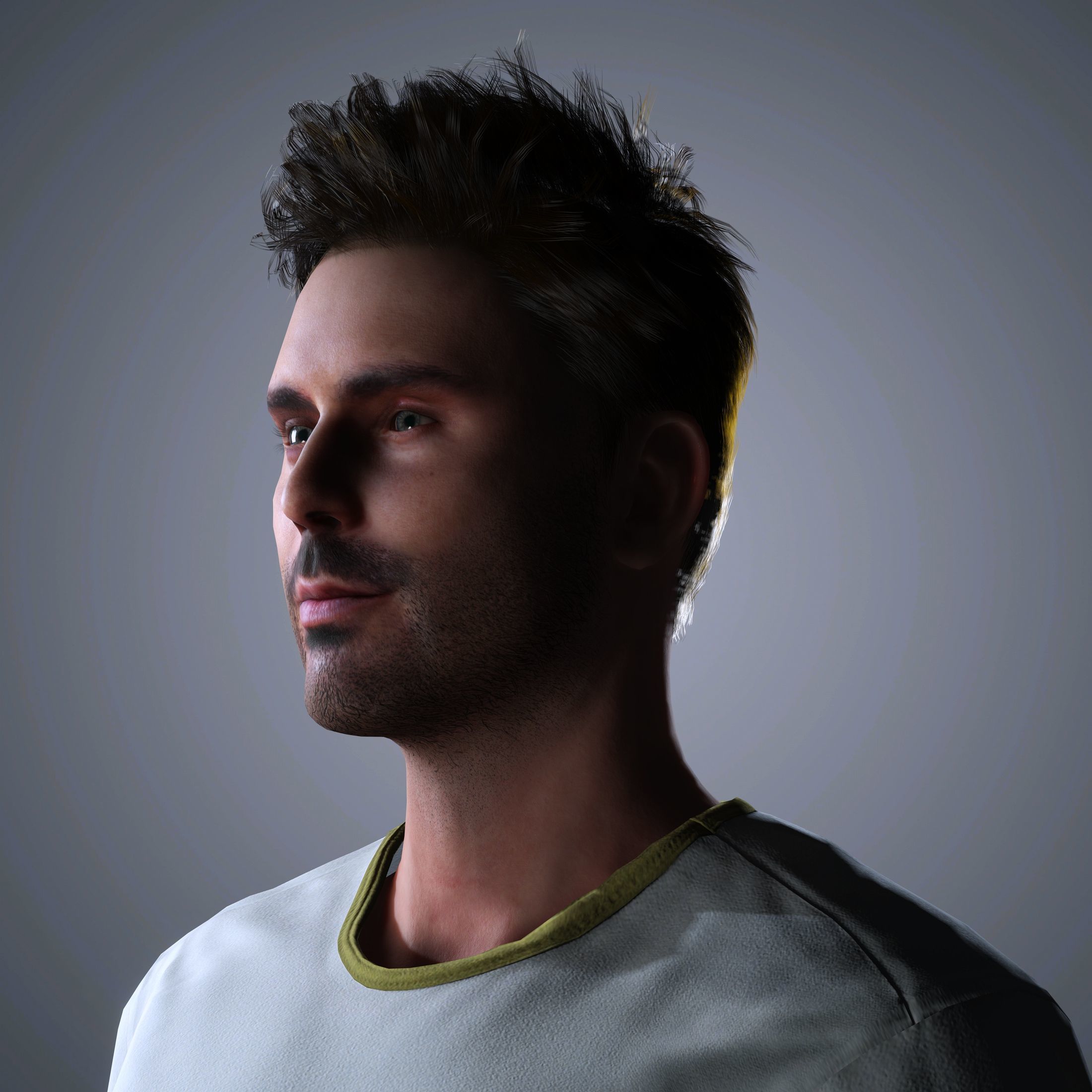 Zac Efron Character  Low-poly 3D model_1