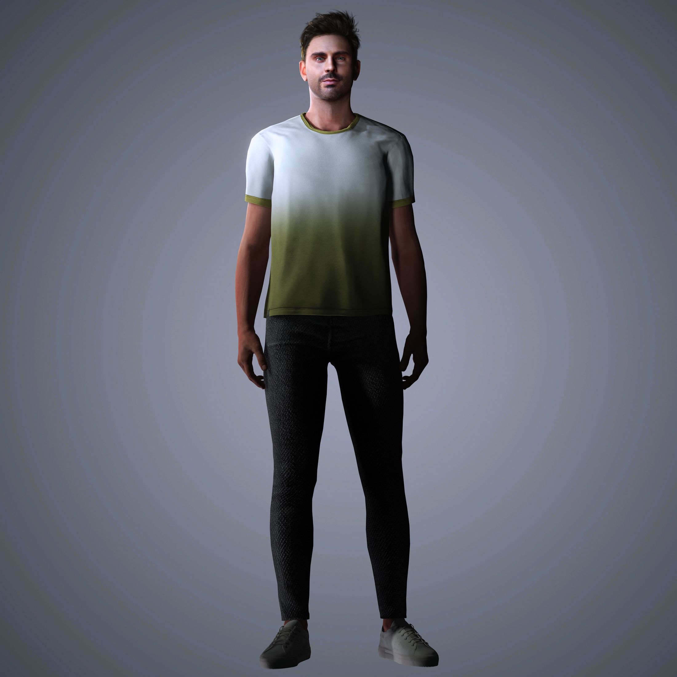 Zac Efron Character  Low-poly 3D model_28