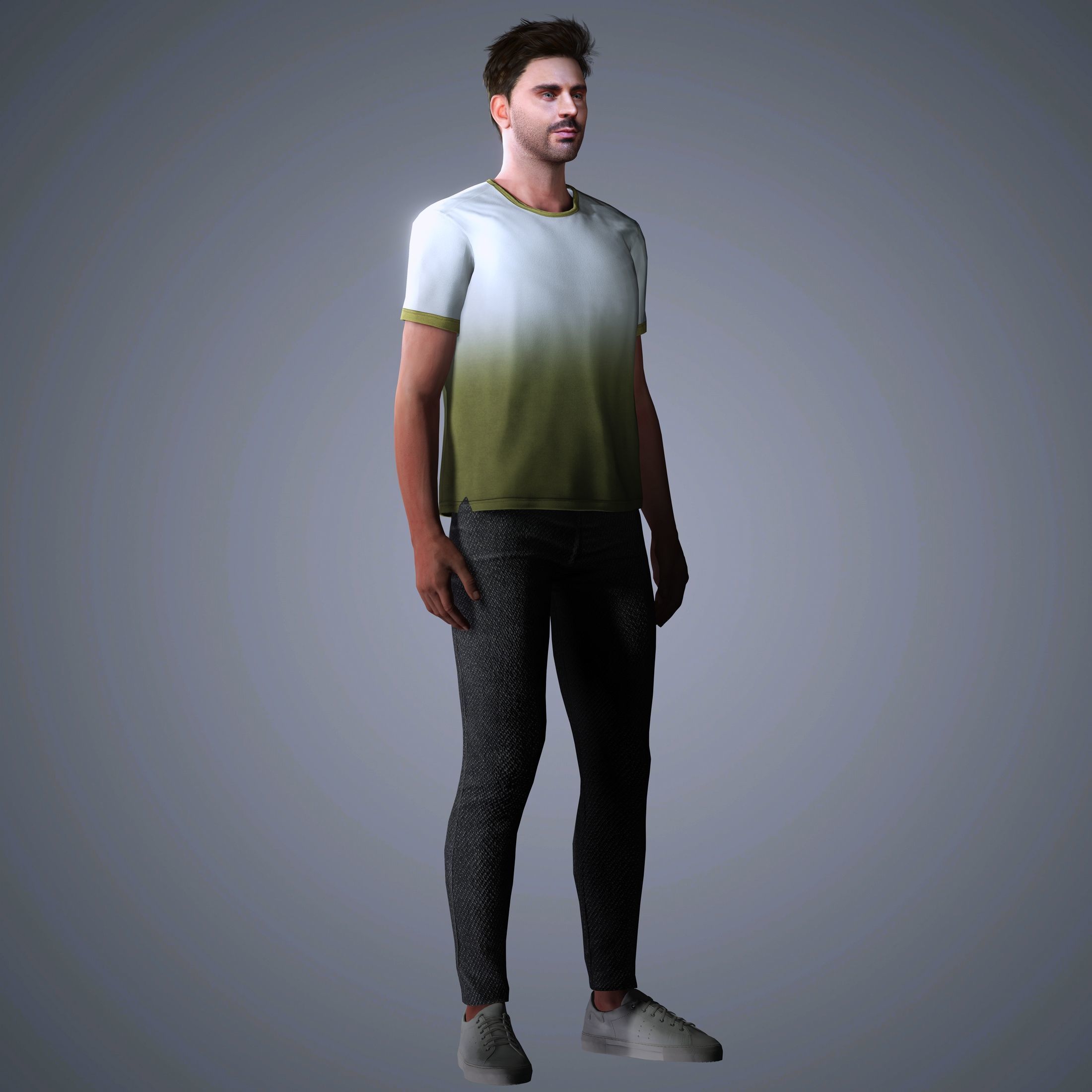 Zac Efron Character  Low-poly 3D model_12