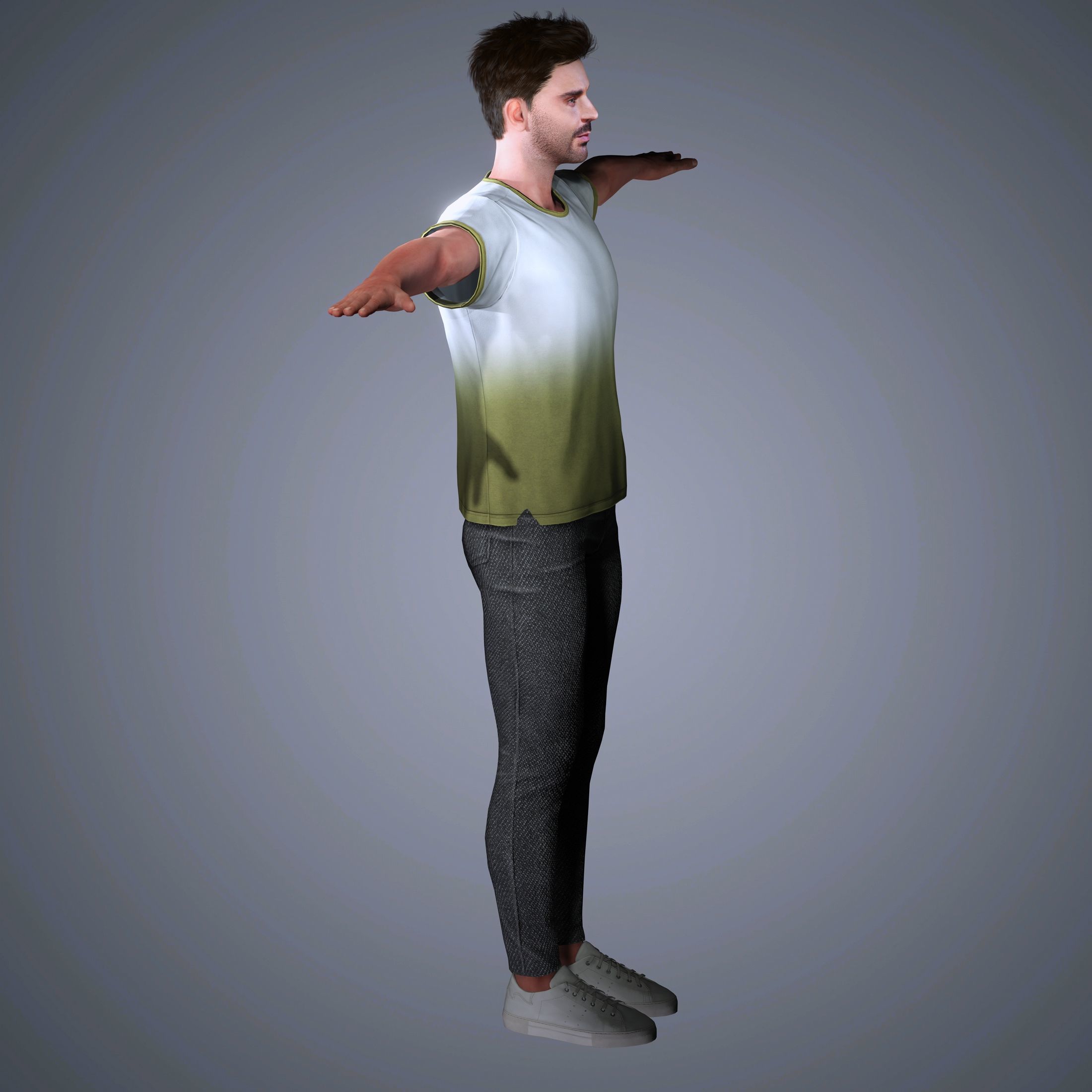 Zac Efron Character  Low-poly 3D model_17