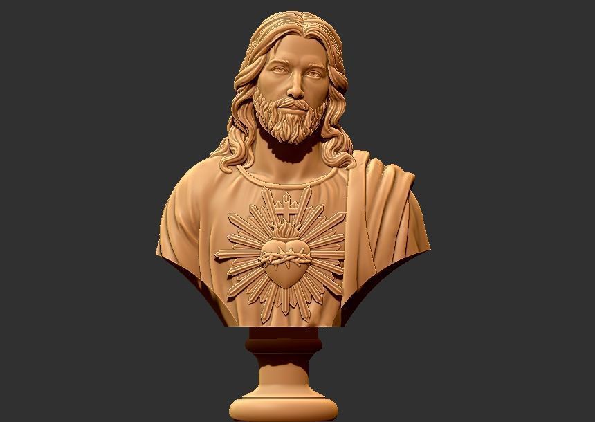 Jesus Bust Head 3D print model_17