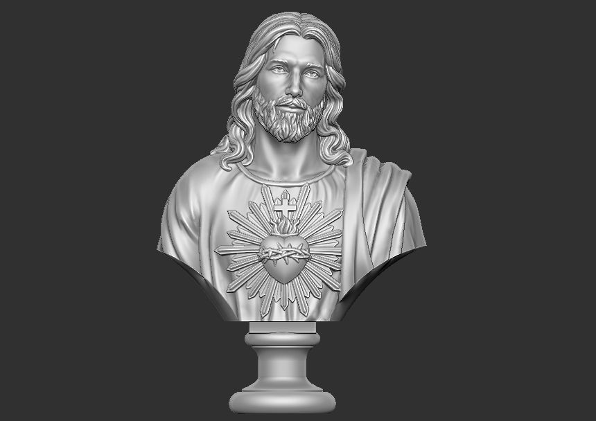 Jesus Bust Head 3D print model_7