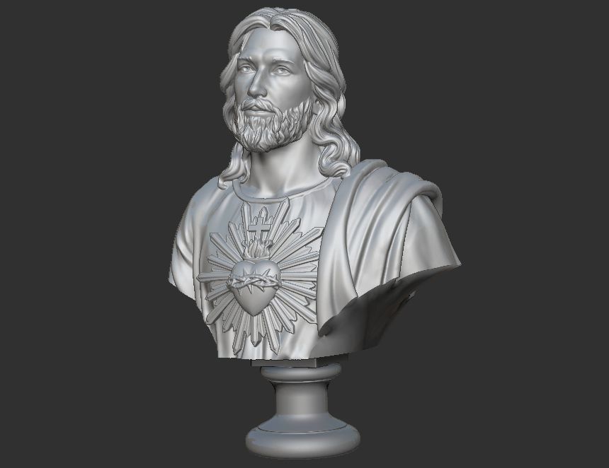 Jesus Bust Head 3D print model_1