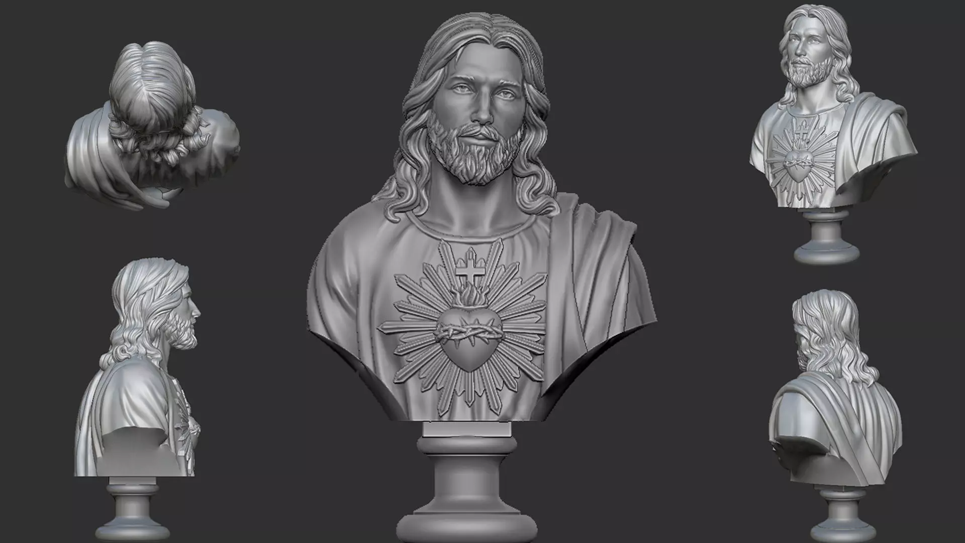 Jesus Bust Head 3D print model_0