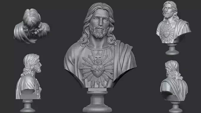 Jesus Bust Head 3D print model