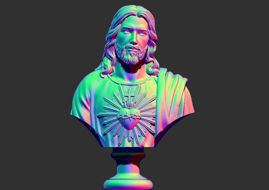 Jesus Bust Head 3D print model_14
