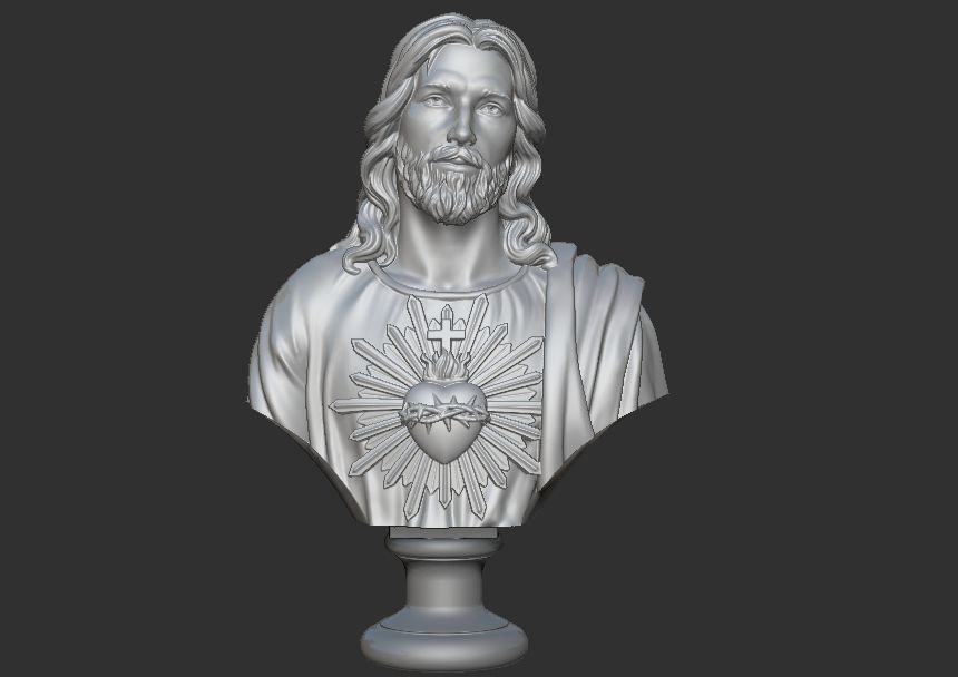 Jesus Bust Head 3D print model_16