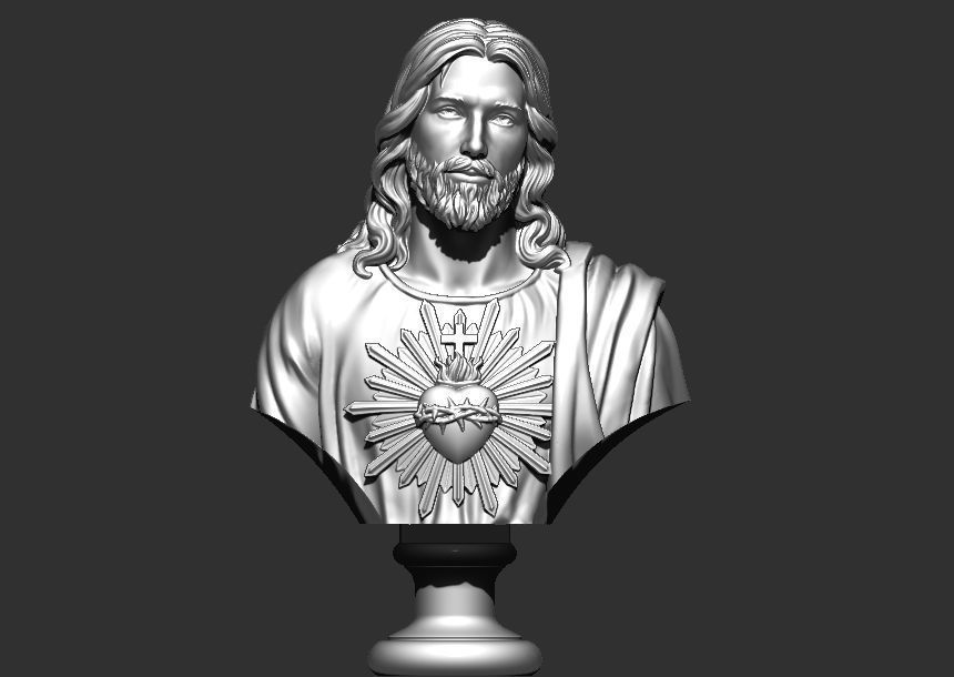 Jesus Bust Head 3D print model_12