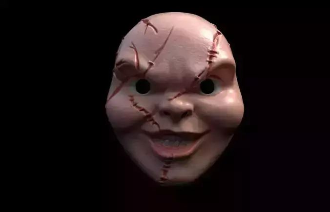 Chucky Scars Halloween Mask 3d digital download 3D print model