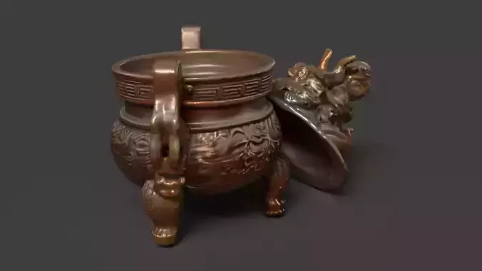 Chinese bronze pot 