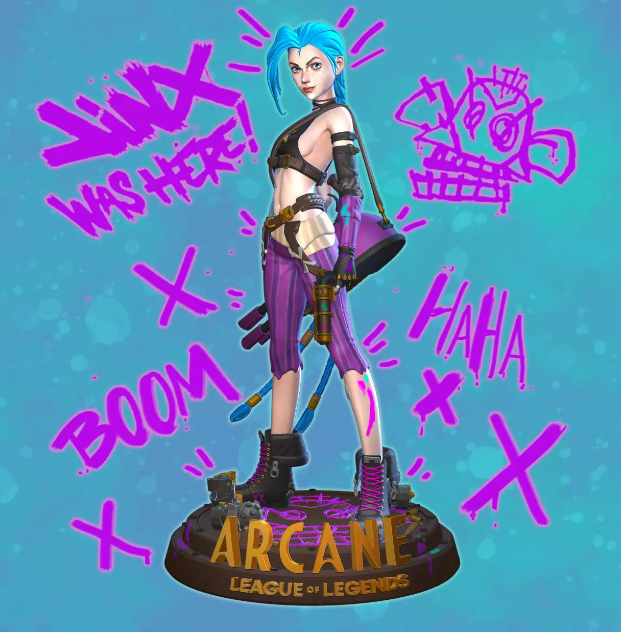 Jinx Arcane League of Legends 3D print model_0