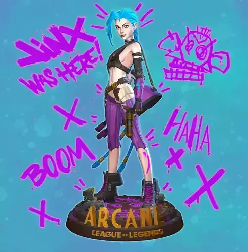 Jinx Arcane League of Legends 3D print model