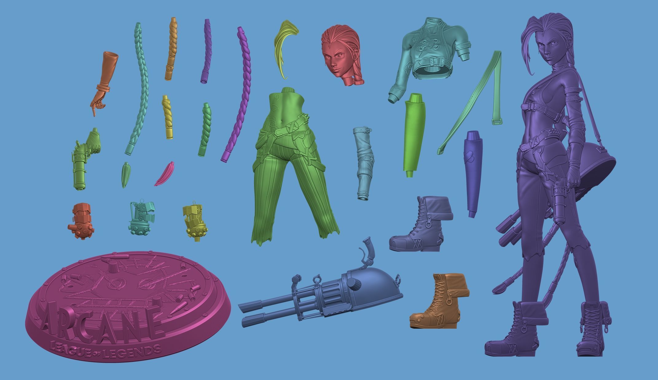 Jinx Arcane League of Legends 3D print model_5