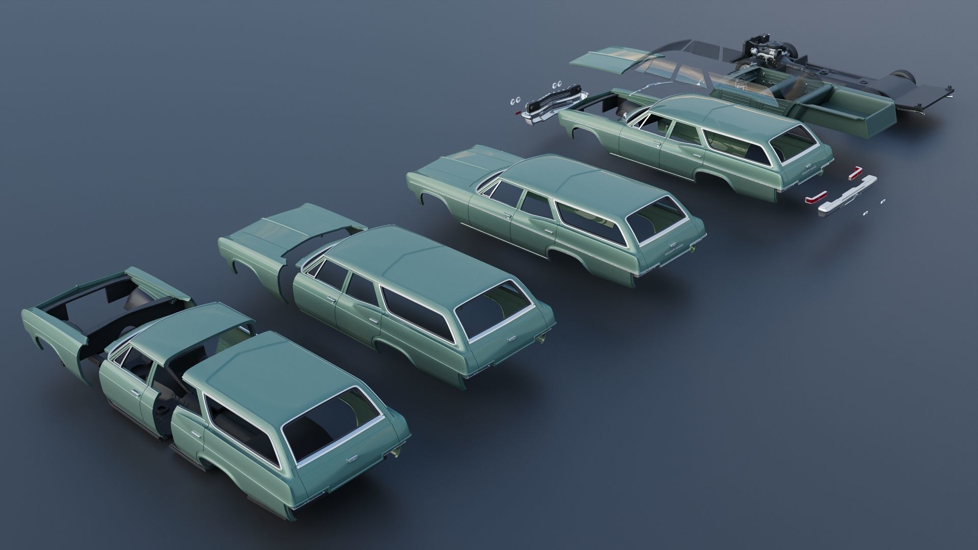 Chevrolet Impala Wagon 1966 3D print model_19