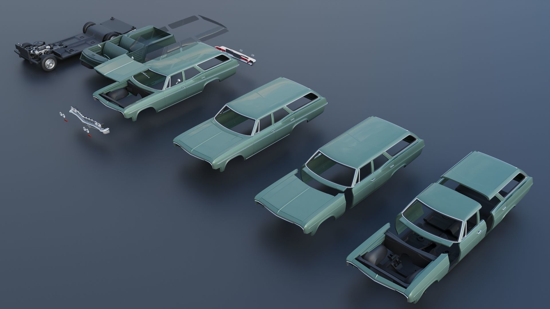 Chevrolet Impala Wagon 1966 3D print model_17