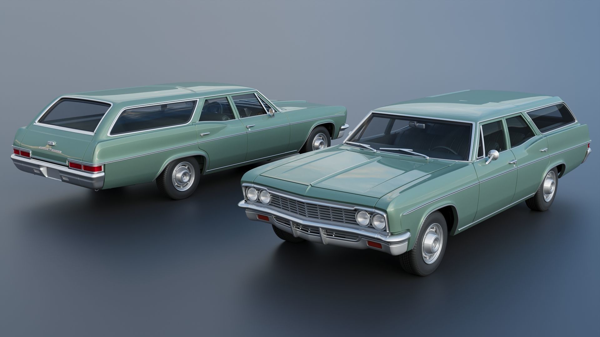 Chevrolet Impala Wagon 1966 3D print model_1