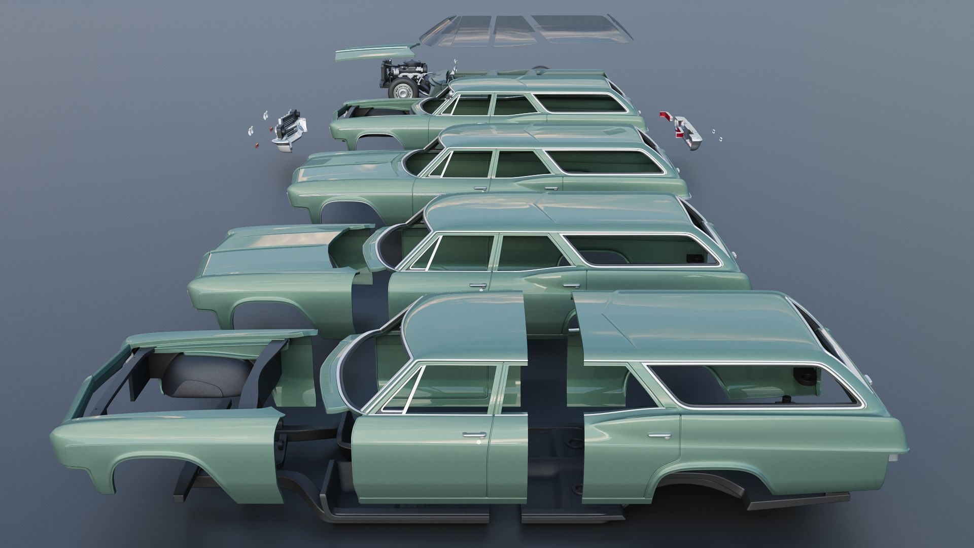 Chevrolet Impala Wagon 1966 3D print model_18