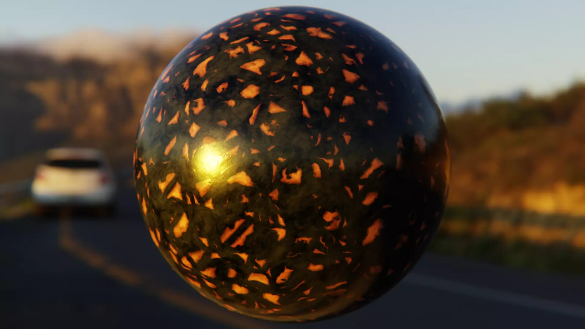 Procedural Fiery Amber Lava Marble Shader Texture Texture_0