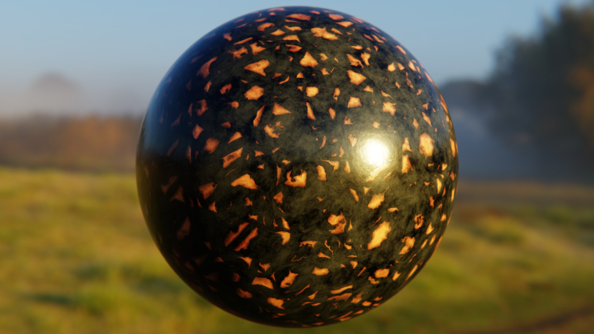 Procedural Fiery Amber Lava Marble Shader Texture Texture_2