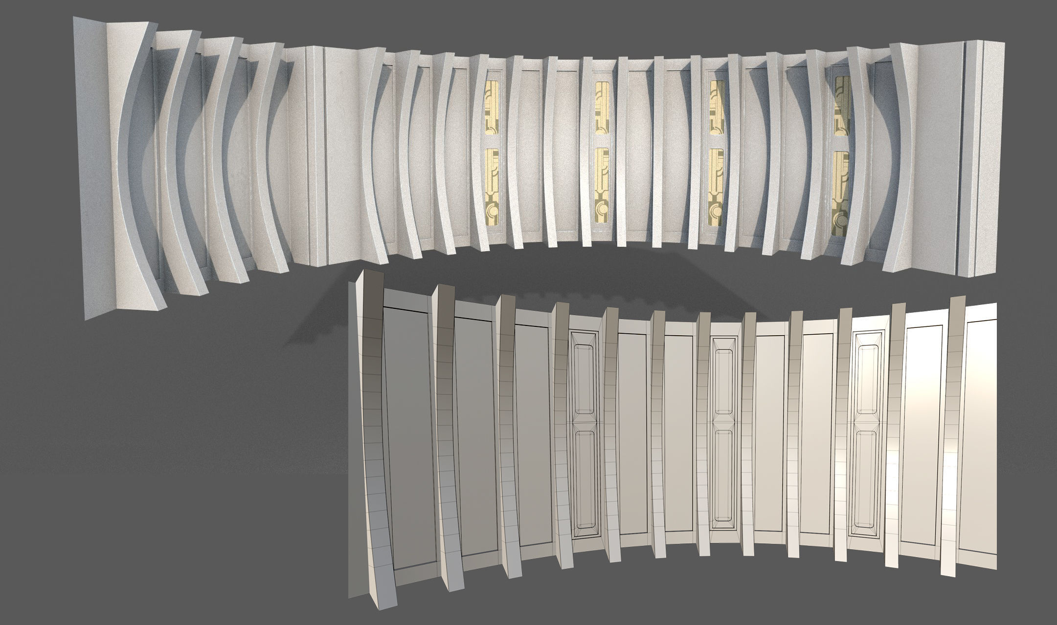 CloudCity Upper Corridors Asset Packs Low-poly 3D model_50
