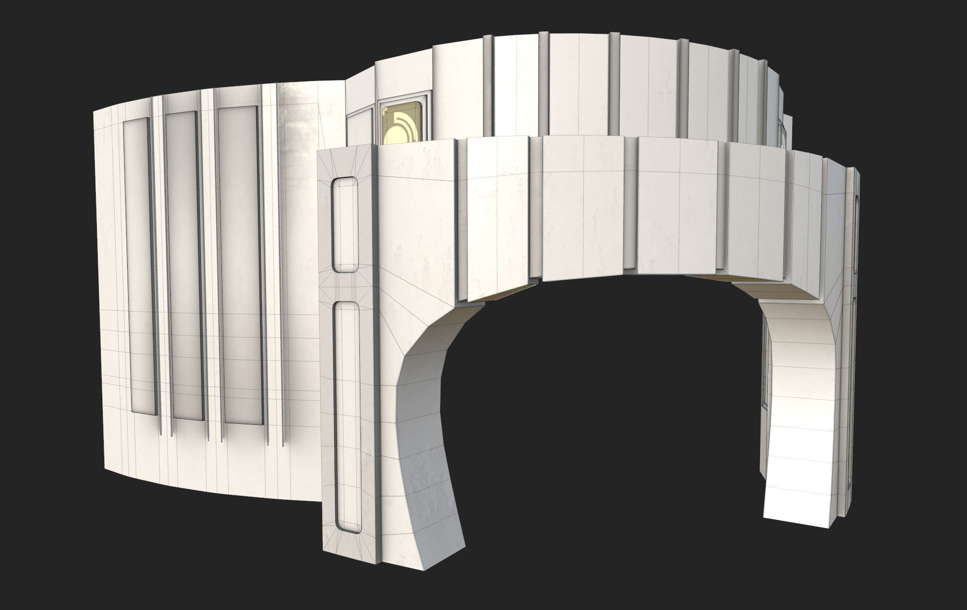 CloudCity Upper Corridors Asset Packs Low-poly 3D model_62