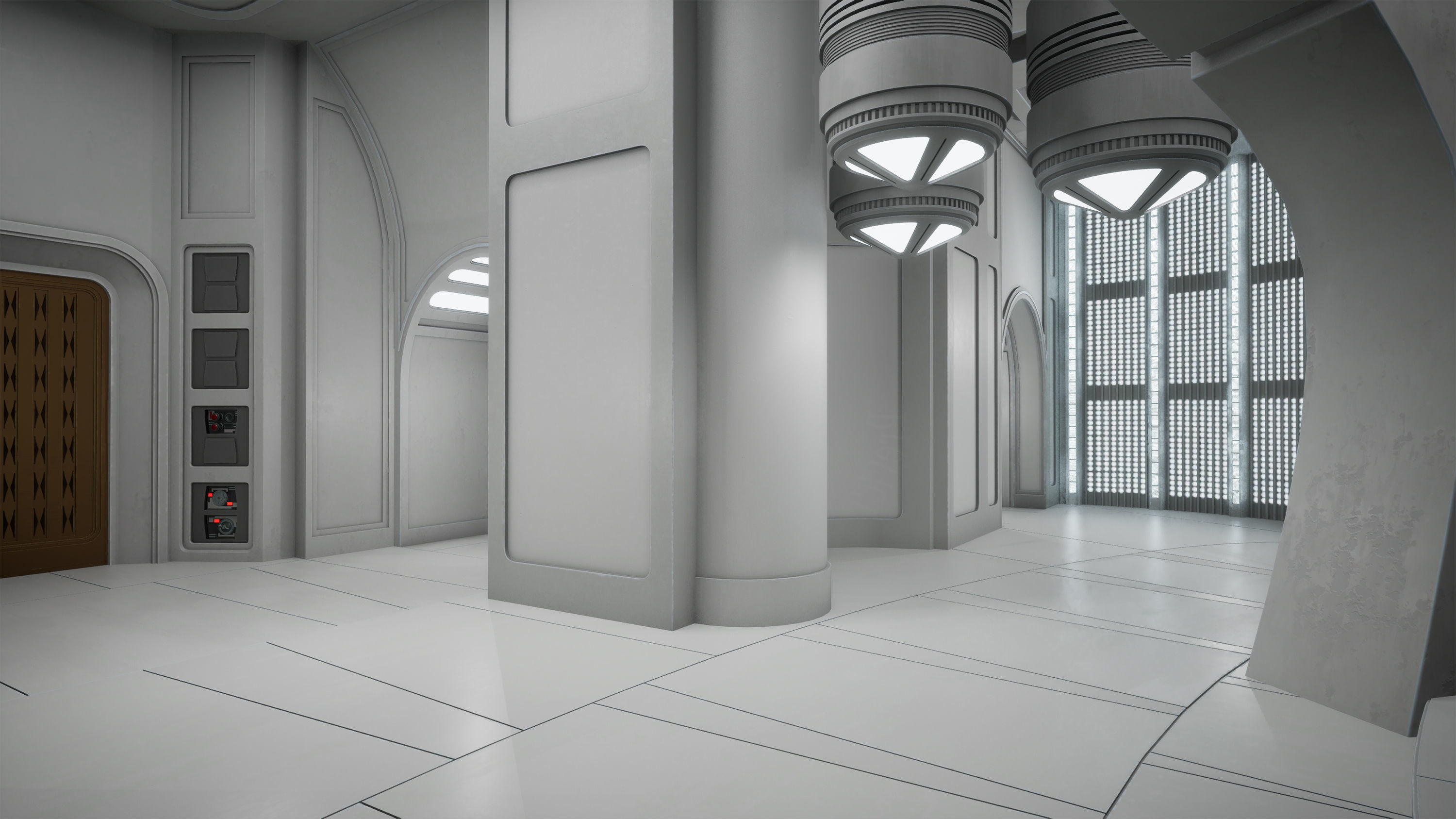 CloudCity Upper Corridors Asset Packs Low-poly 3D model_4