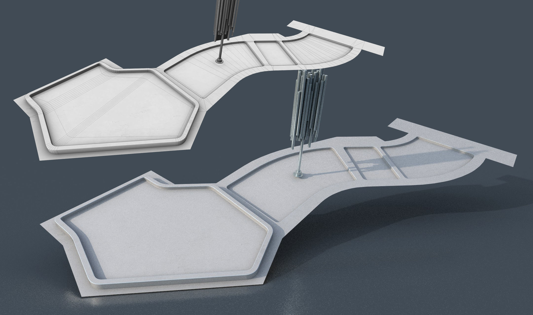 CloudCity Upper Corridors Asset Packs Low-poly 3D model_72