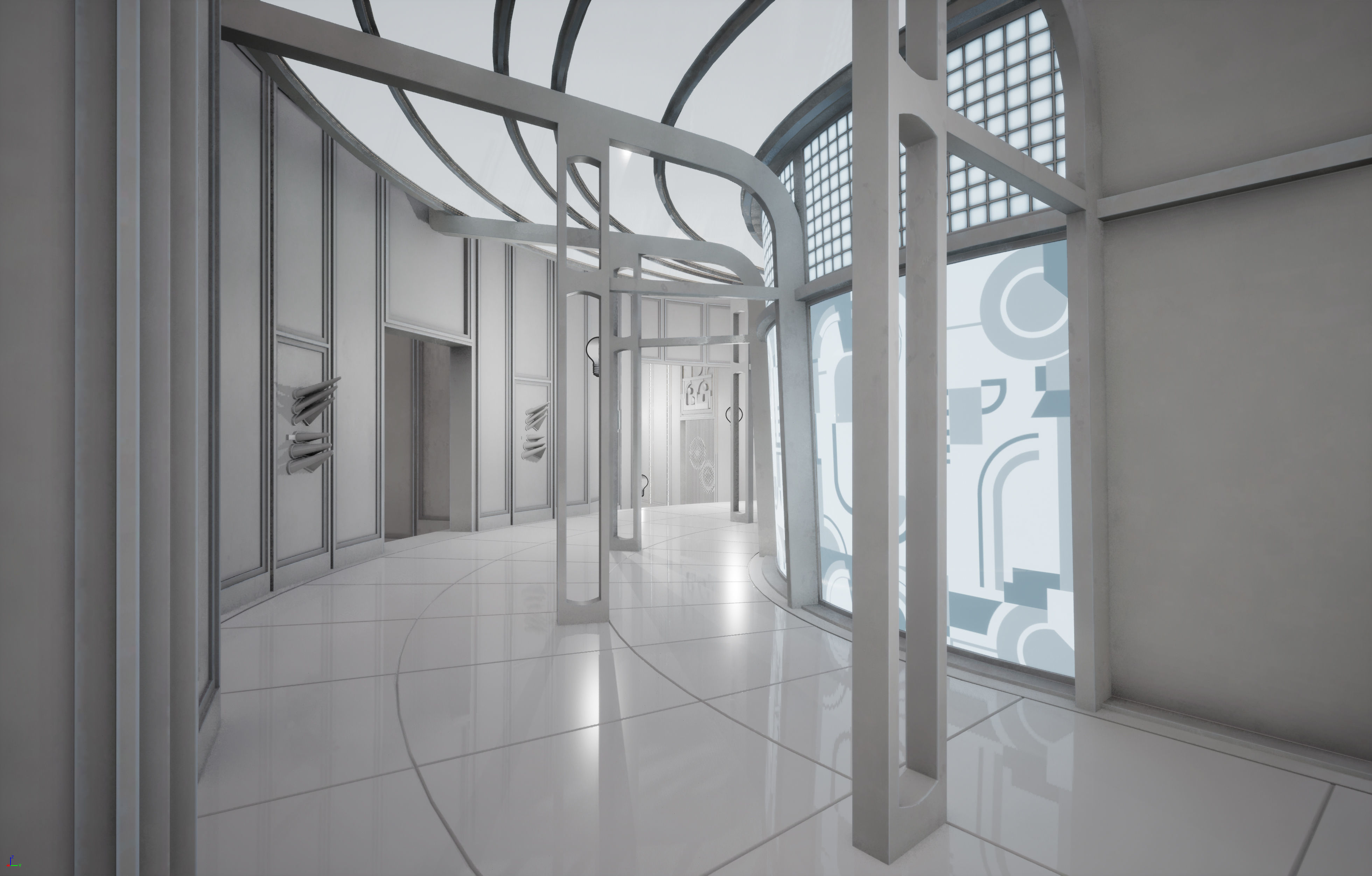 CloudCity Upper Corridors Asset Packs Low-poly 3D model_13