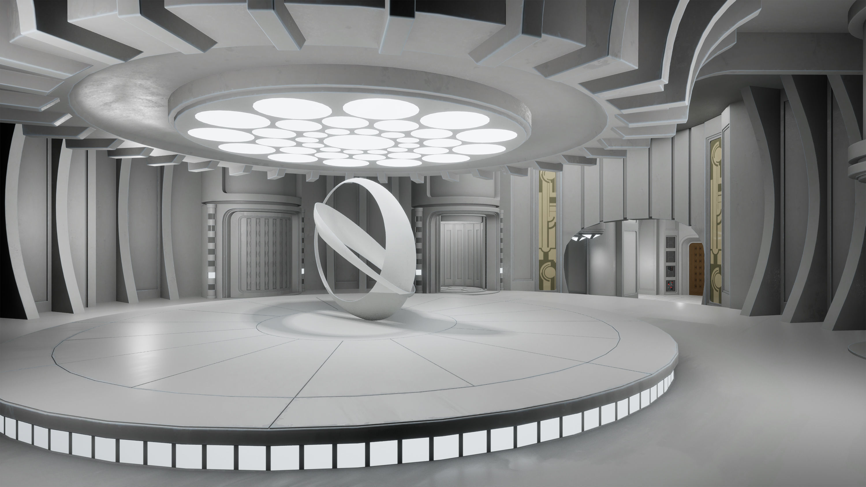 CloudCity Upper Corridors Asset Packs Low-poly 3D model_1