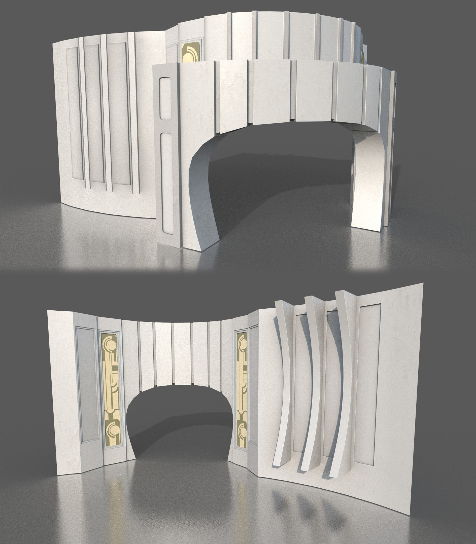 CloudCity Upper Corridors Asset Packs Low-poly 3D model_61