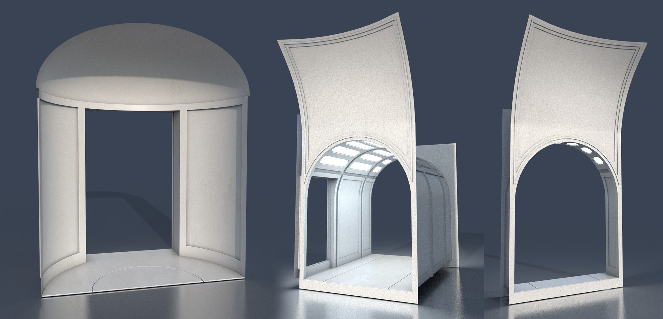 CloudCity Upper Corridors Asset Packs Low-poly 3D model_29