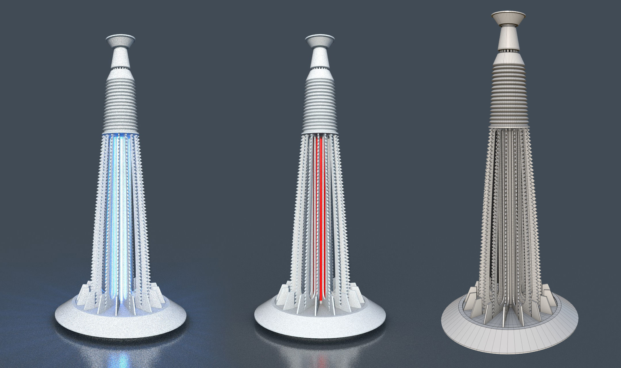 CloudCity Upper Corridors Asset Packs Low-poly 3D model_60