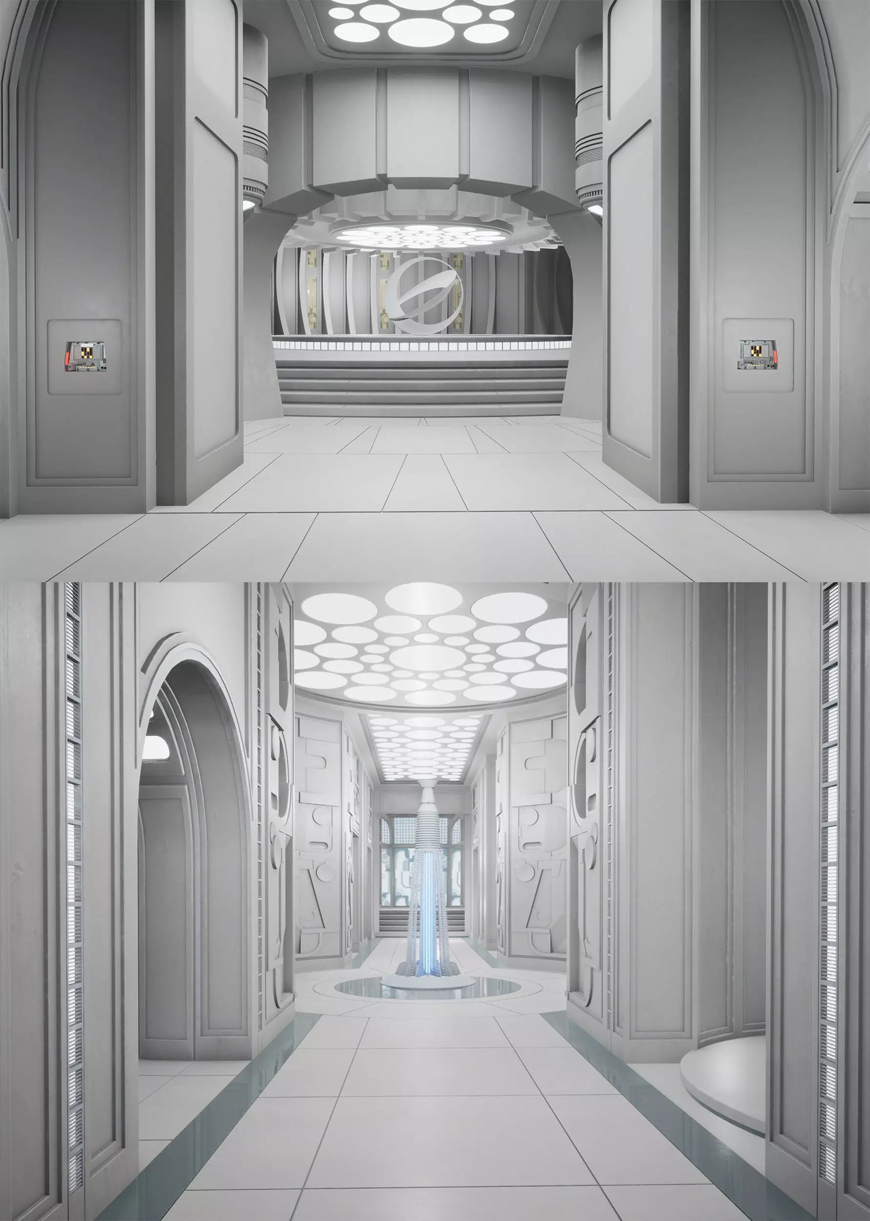 CloudCity Upper Corridors Asset Packs Low-poly 3D model_0