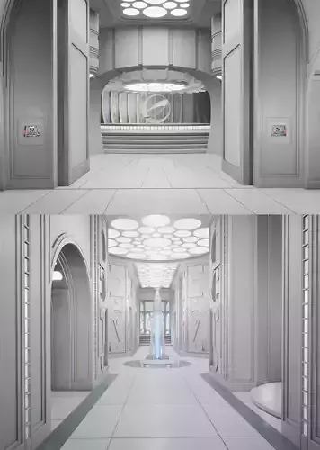 CloudCity Upper Corridors Asset Packs Low-poly 3D model
