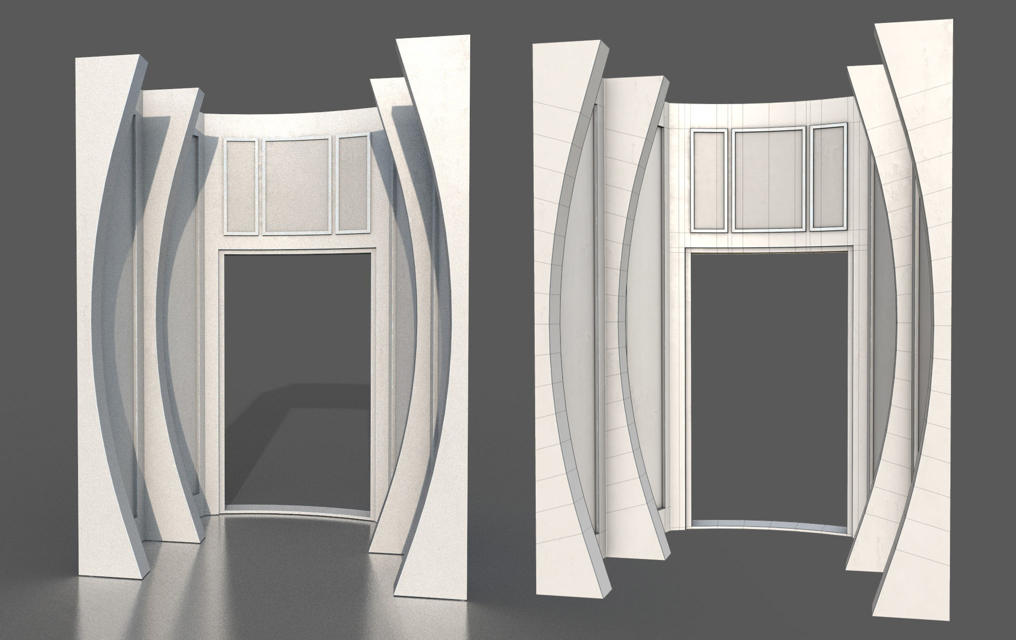 CloudCity Upper Corridors Asset Packs Low-poly 3D model_59