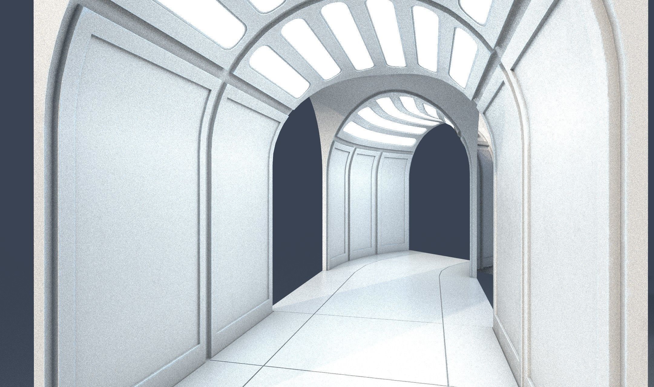 CloudCity Upper Corridors Asset Packs Low-poly 3D model_36