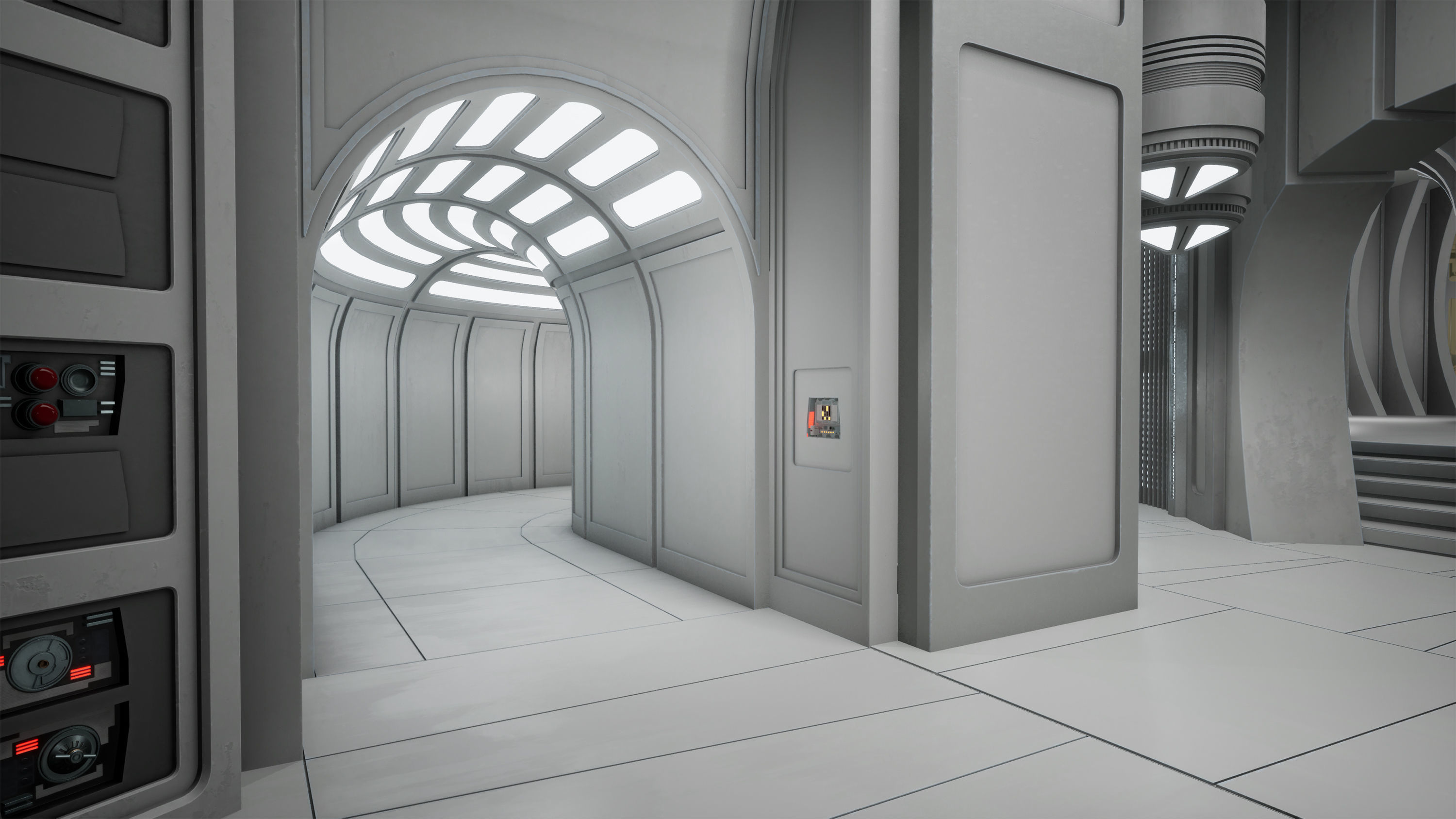 CloudCity Upper Corridors Asset Packs Low-poly 3D model_3